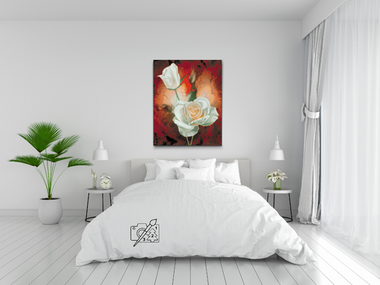 Diamond Painting - Hvide roser