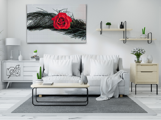Diamond Painting - Rose i en fjer