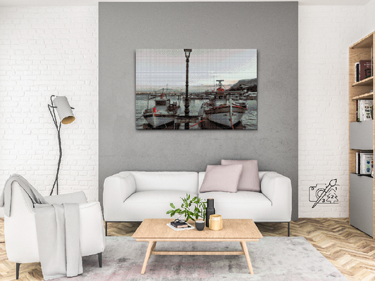 Diamond Painting - Både i havnen