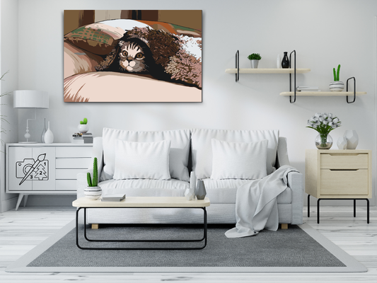 Paint by Numbers - Kitty under puden