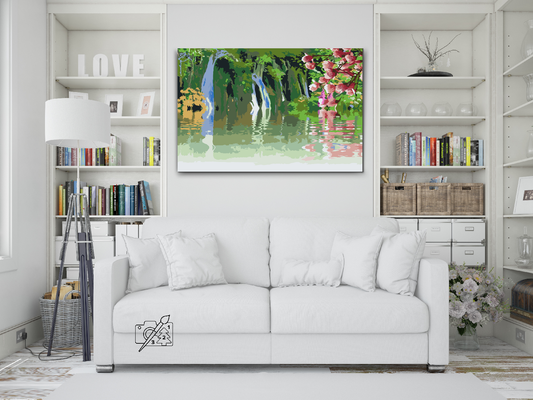 Paint by Numbers - Vandfald i naturen