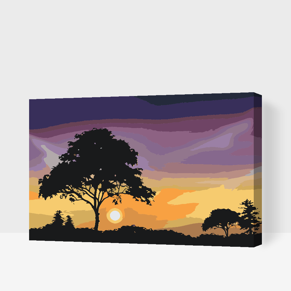 Paint by Numbers - Natur ved solnedgang