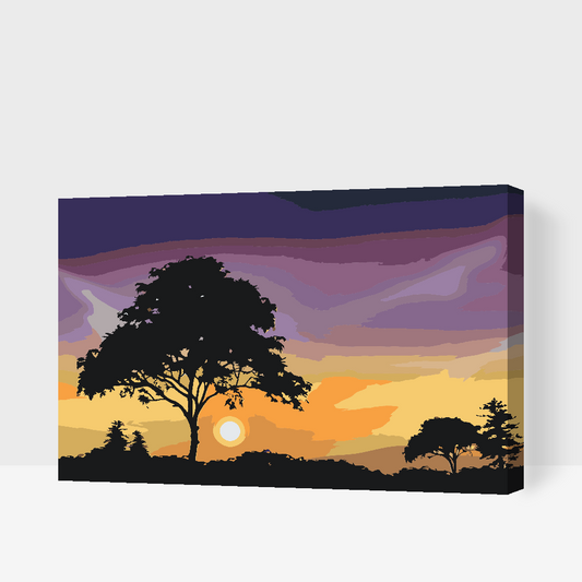 Paint by Numbers - Natur ved solnedgang