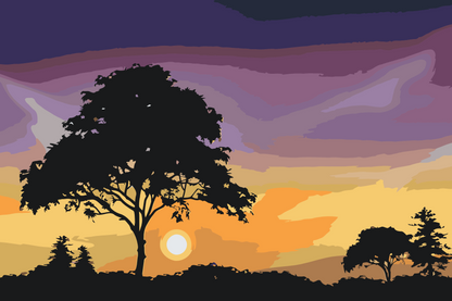 Paint by Numbers - Natur ved solnedgang
