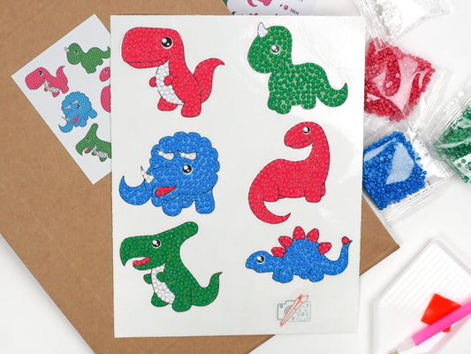 Diamond Painting Sticker - Diamond painting sticker - Små dinosaurer 2