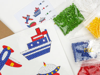 Diamond Painting Sticker - Transportkøretøjer