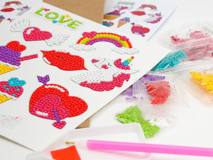 Diamond Painting Sticker - Hjerter