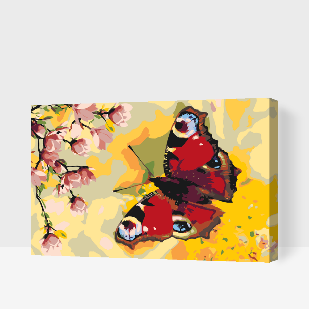 Paint by Numbers - Påfugløje-sommerfugl