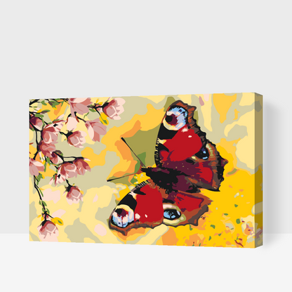 Paint by Numbers - Påfugløje-sommerfugl