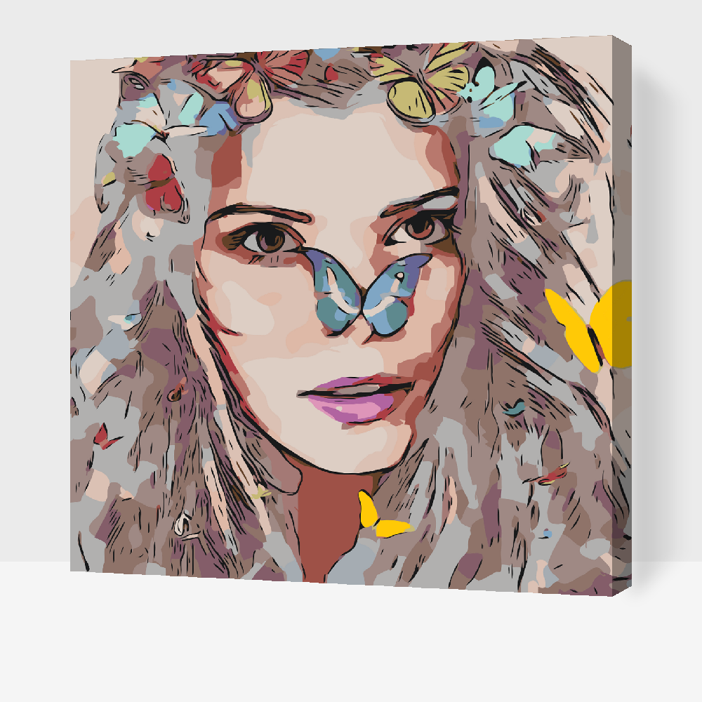 Paint by Numbers - Pige med sommerfuglene