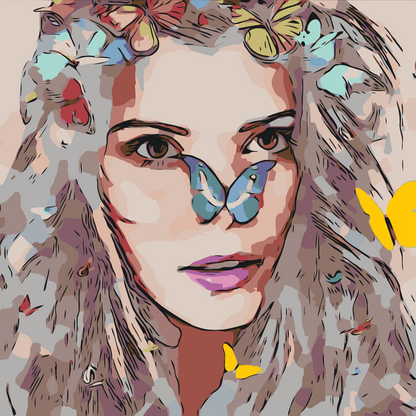 Paint by Numbers - Pige med sommerfuglene