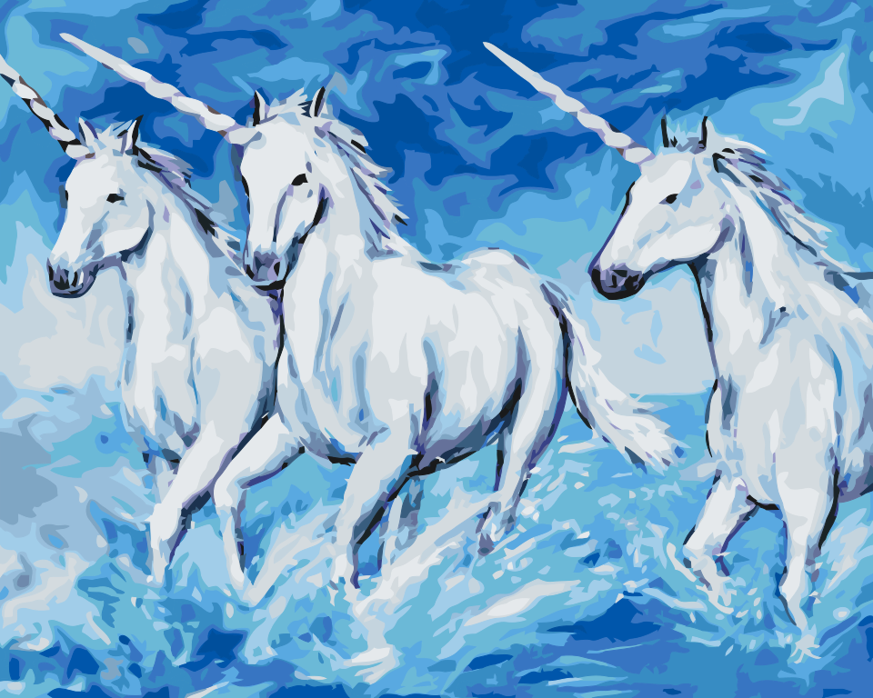Paint by Numbers - Enhjørninger