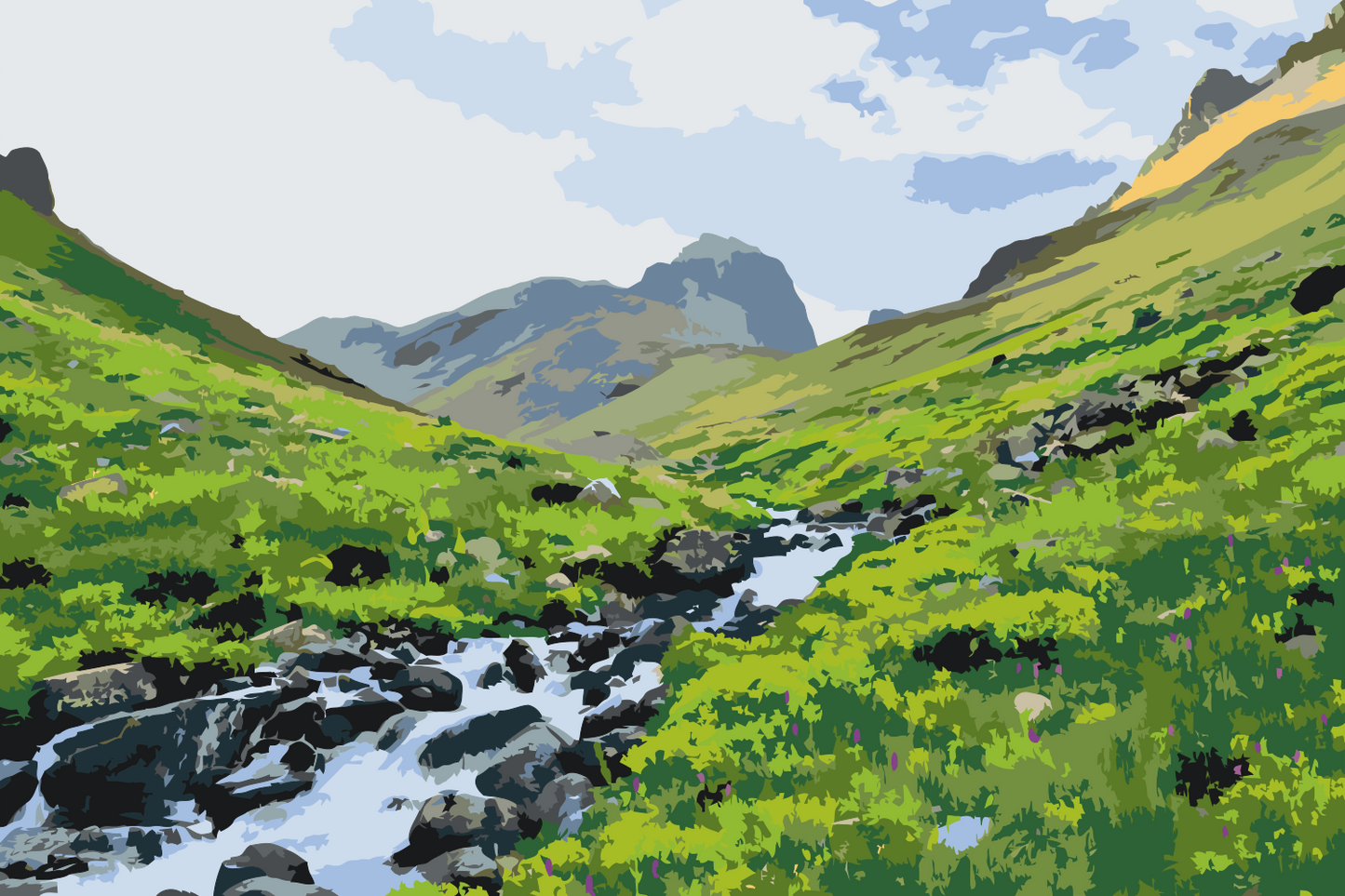 Paint by Numbers - Bjergbækken
