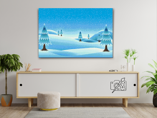 Diamond Painting - Snedækket landskab