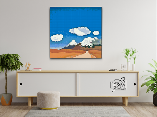 Diamond Painting - Skitsen af bjergene