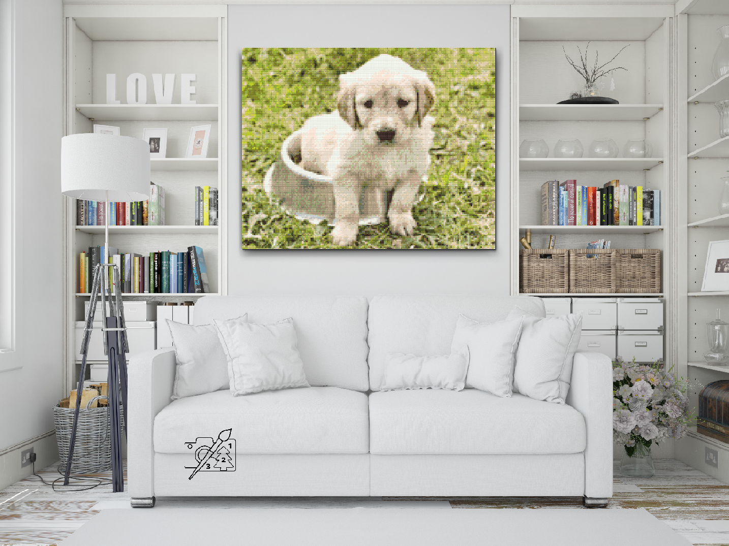 Diamond Painting - Labrador i Bowl