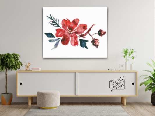 Diamond Painting - Skitsen af blomsten
