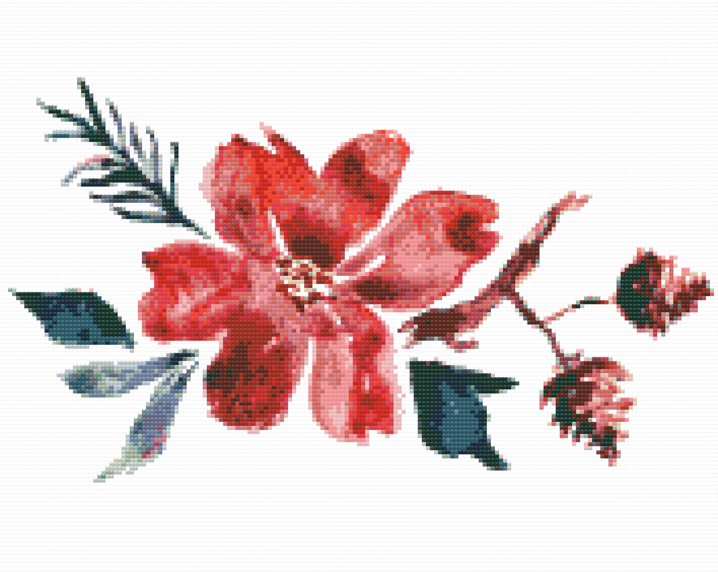 Diamond Painting - Skitsen af blomsten
