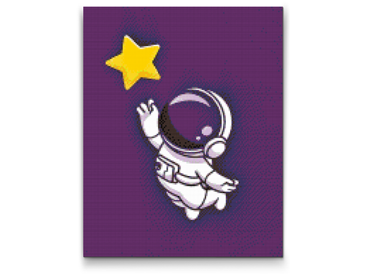 Diamond Painting - Astronaut inden for rækkevidde af en stjerne