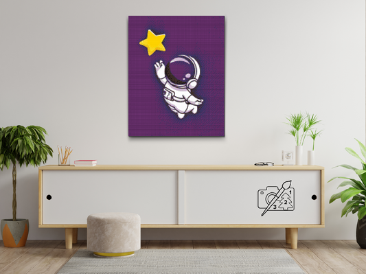 Diamond Painting - Astronaut inden for rækkevidde af en stjerne