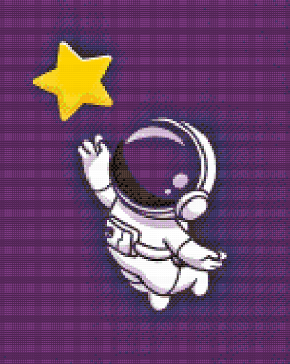 Diamond Painting - Astronaut inden for rækkevidde af en stjerne