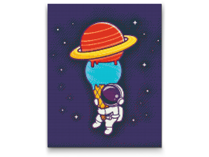Diamond Painting - Astronaut med Planetkegle