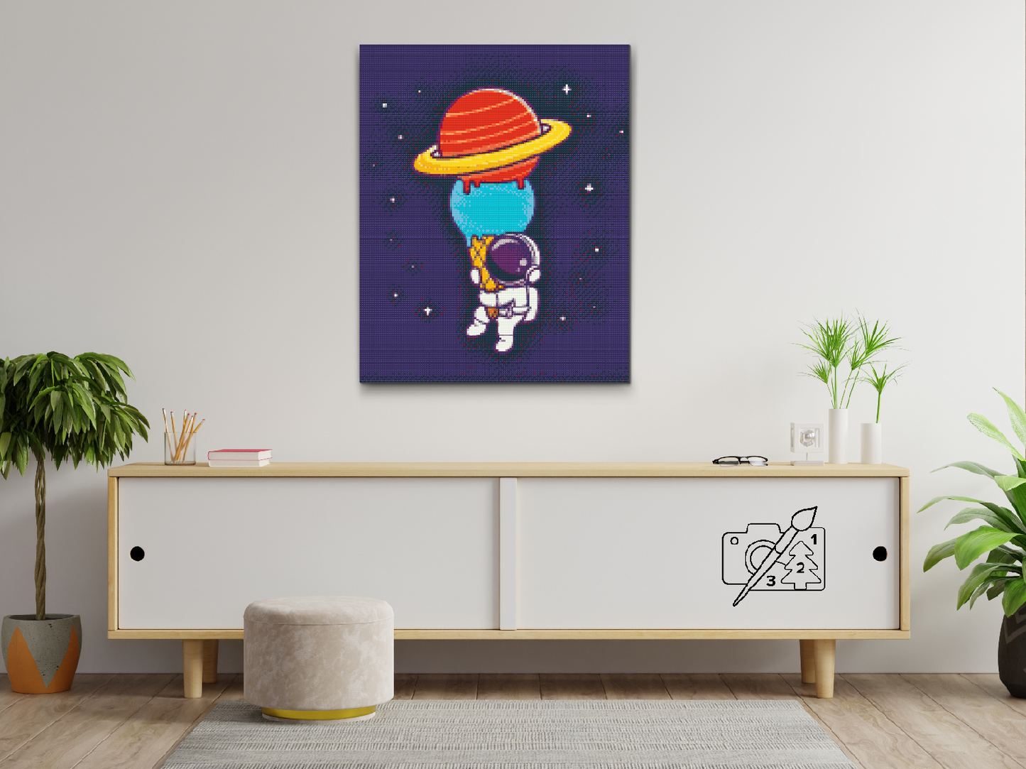 Diamond Painting - Astronaut med Planetkegle