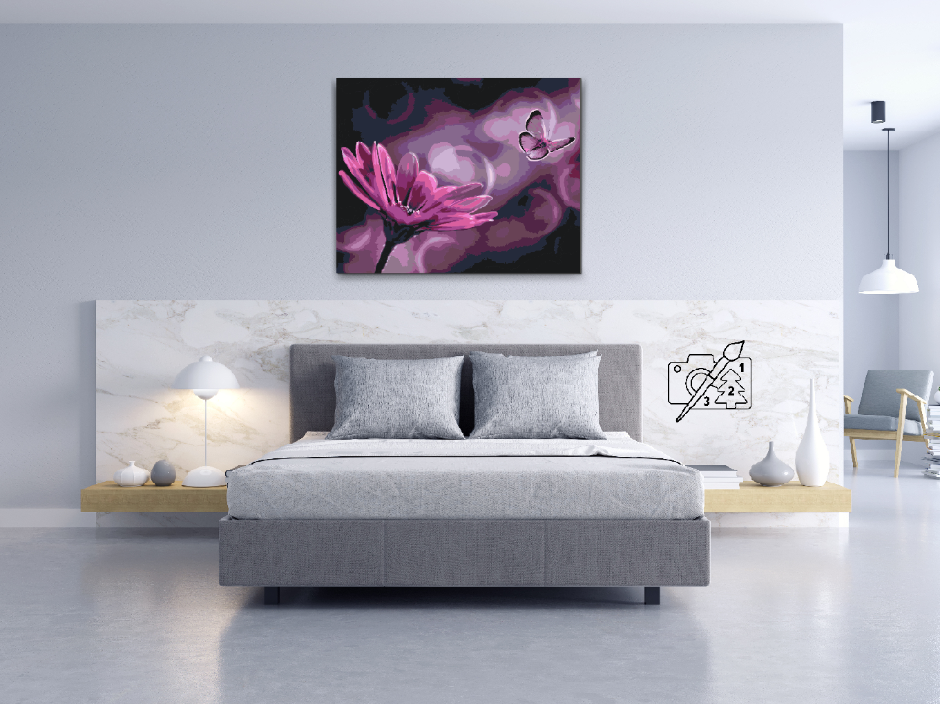 Paint by Numbers - Butterfly og Gerbera