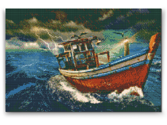 Diamond Painting - Båd i Storm 4