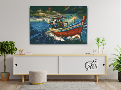 Diamond Painting - Båd i Storm 4