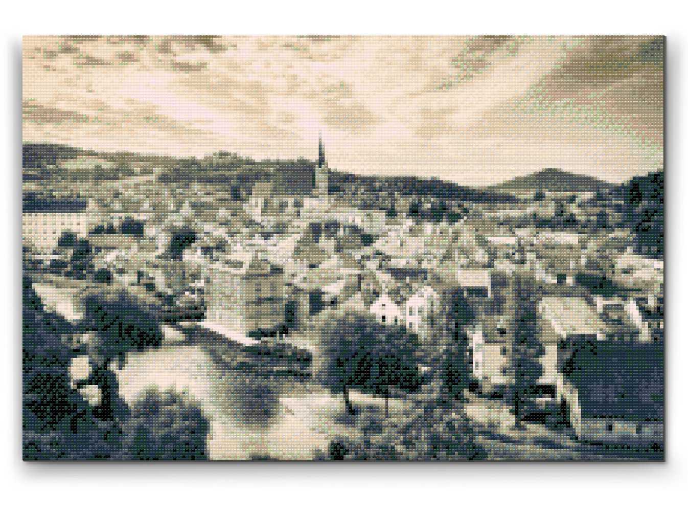 Diamond Painting - Cesky Krumlov i grå nuancer