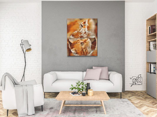 Diamond Painting - Cats View af en guldfisk