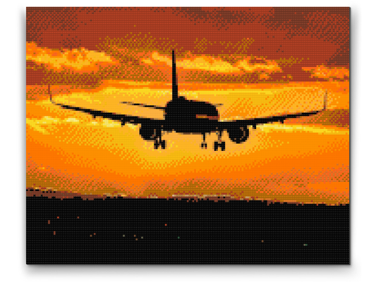 Diamond Painting - Flyvning ved solnedgang
