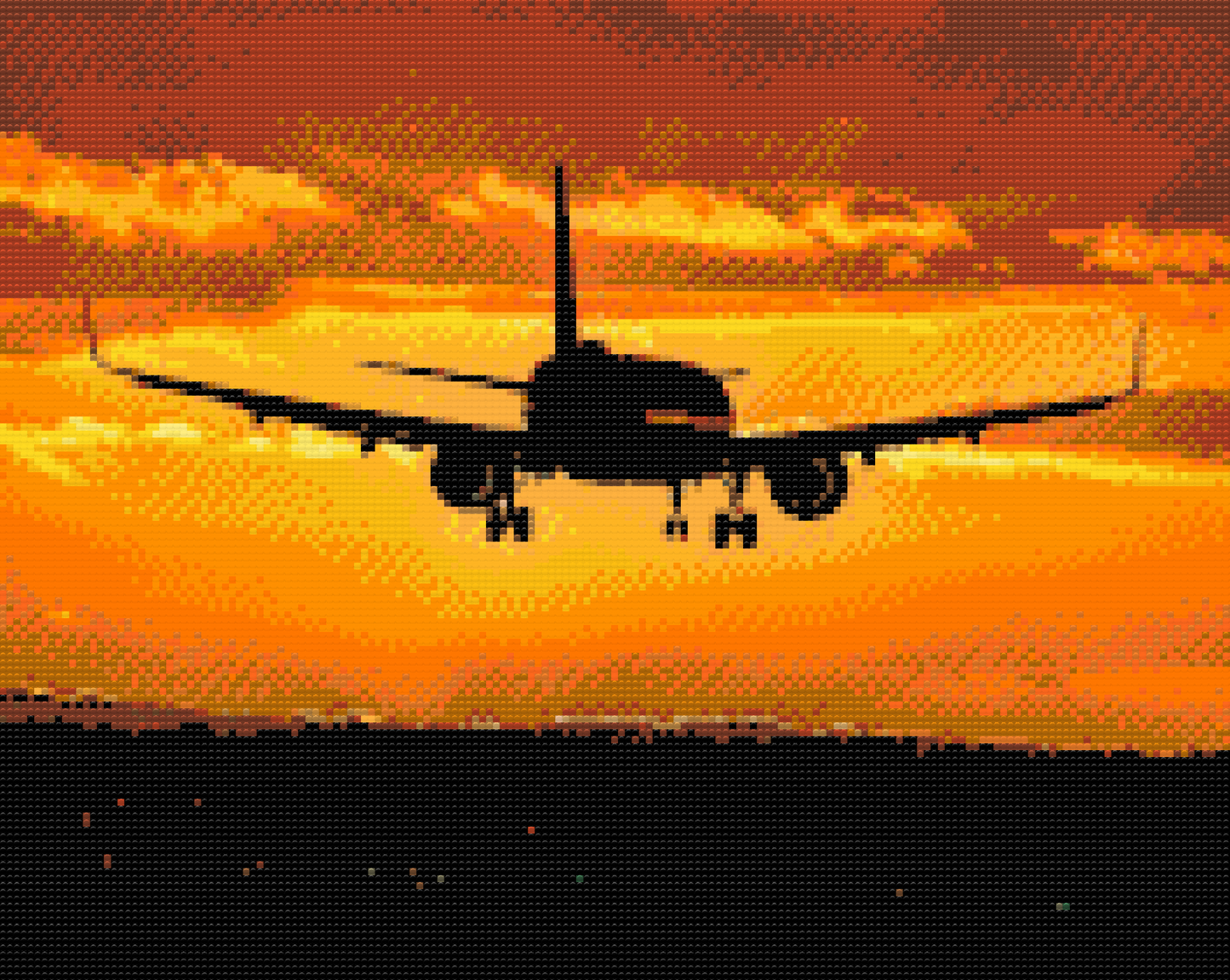Diamond Painting - Flyvning ved solnedgang