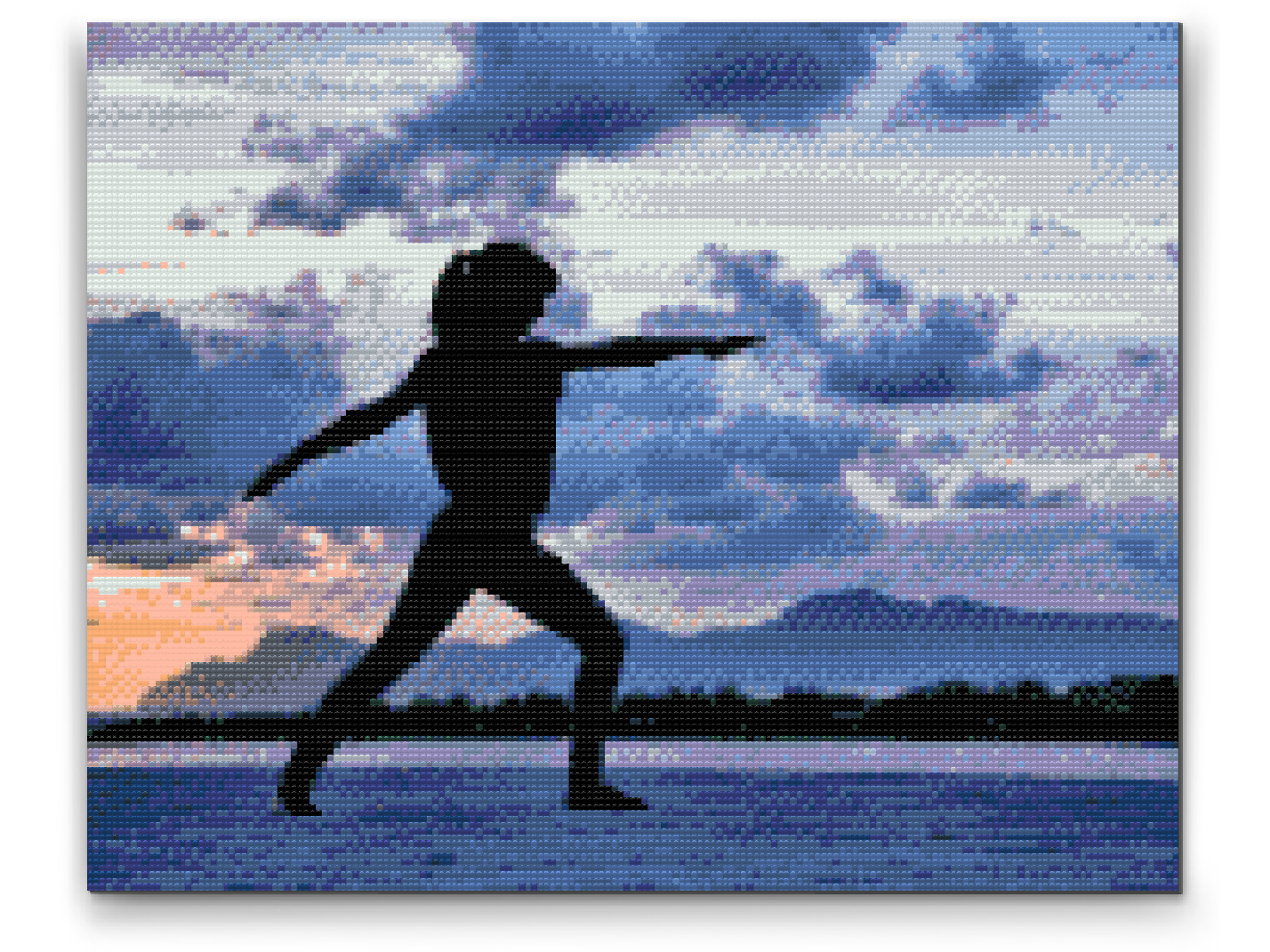 Diamond Painting - Yoga på stranden