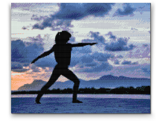 Diamond Painting - Yoga på stranden