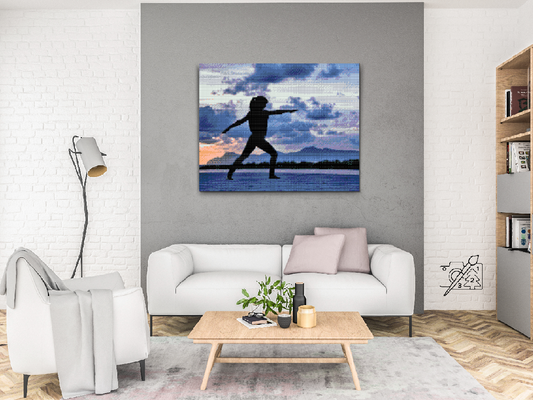 Diamond Painting - Yoga på stranden