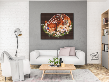 Diamond Painting - Rådyr blandt blomsterne