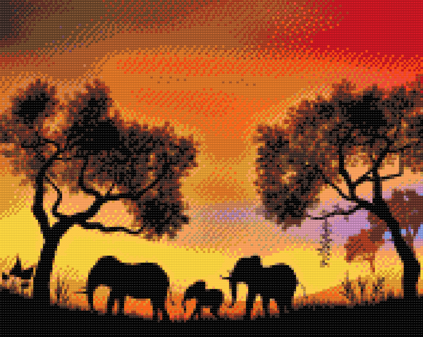 Diamond Painting - Elefantfamilien