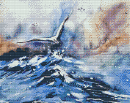 Diamond Painting - Måge, der flyver over havet