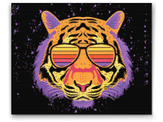 Diamond Painting - Tiger med briller