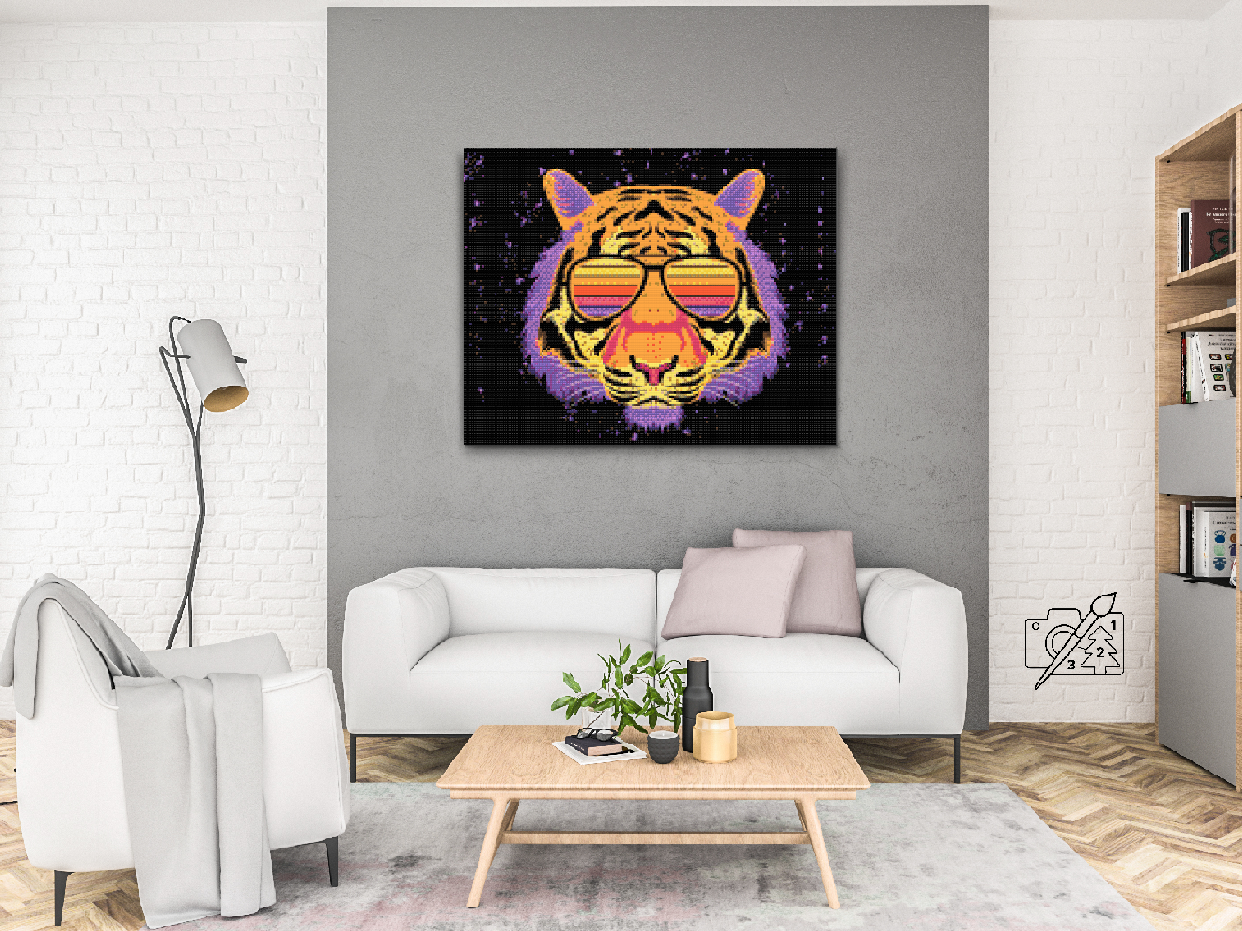Diamond Painting - Tiger med briller