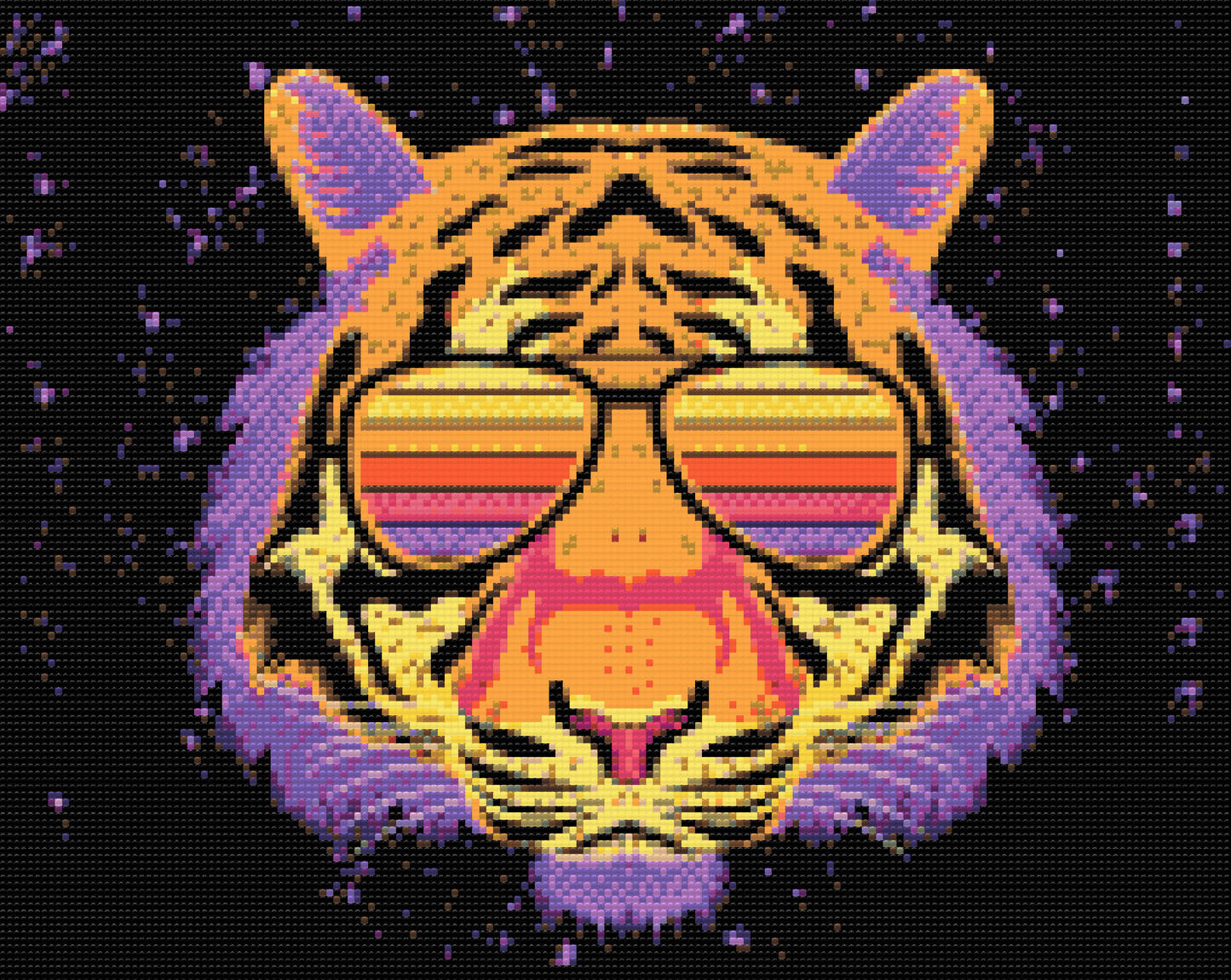 Diamond Painting - Tiger med briller