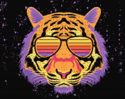 Diamond Painting - Tiger med briller