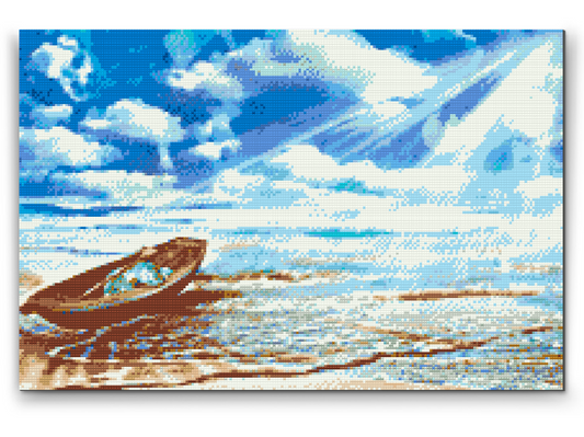 Diamond Painting - Båd ved havets kant