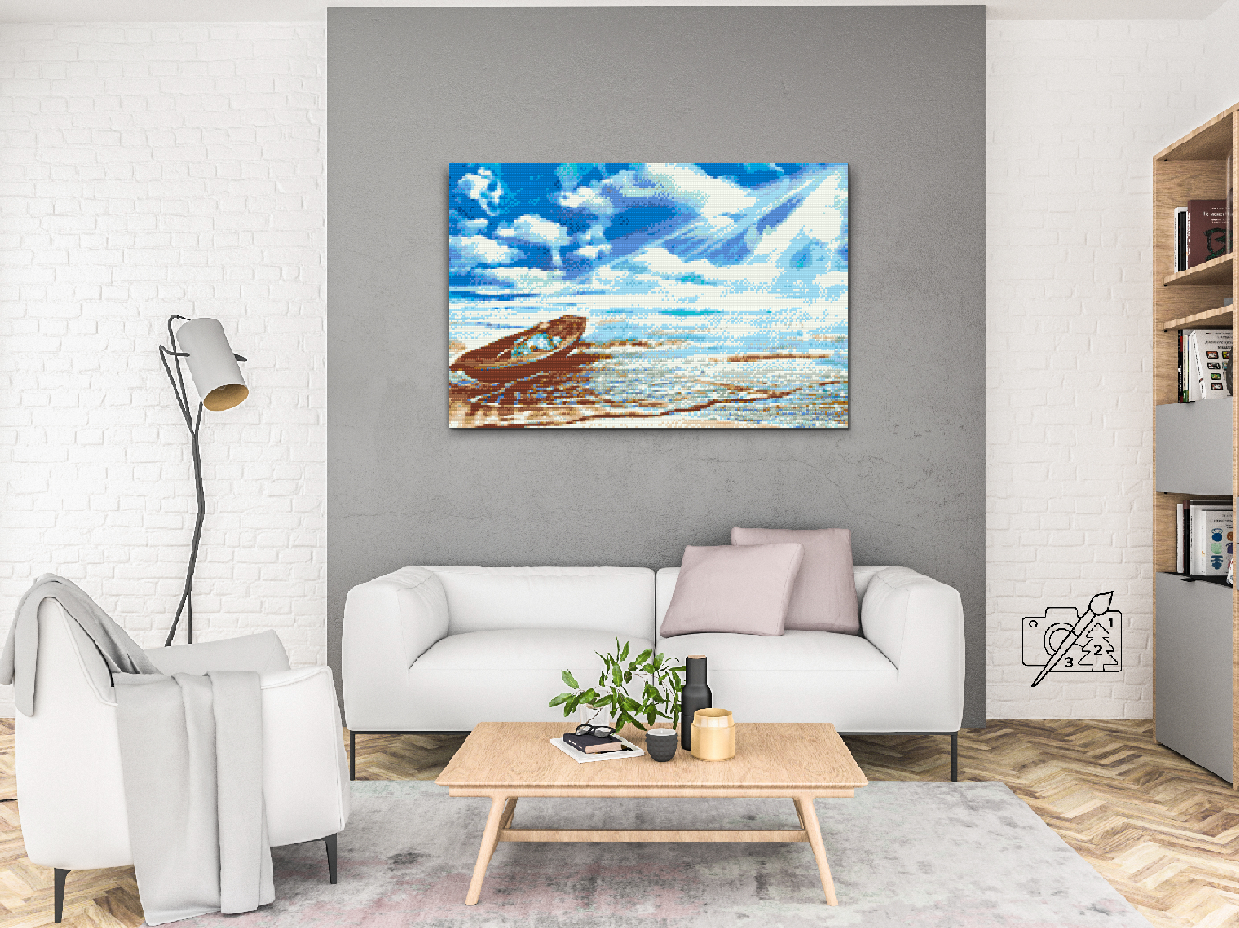 Diamond Painting - Båd ved havets kant