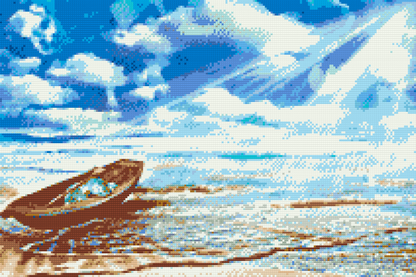 Diamond Painting - Båd ved havets kant