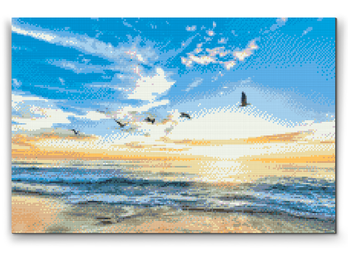 Diamond Painting - Fugle, der flyver over havet