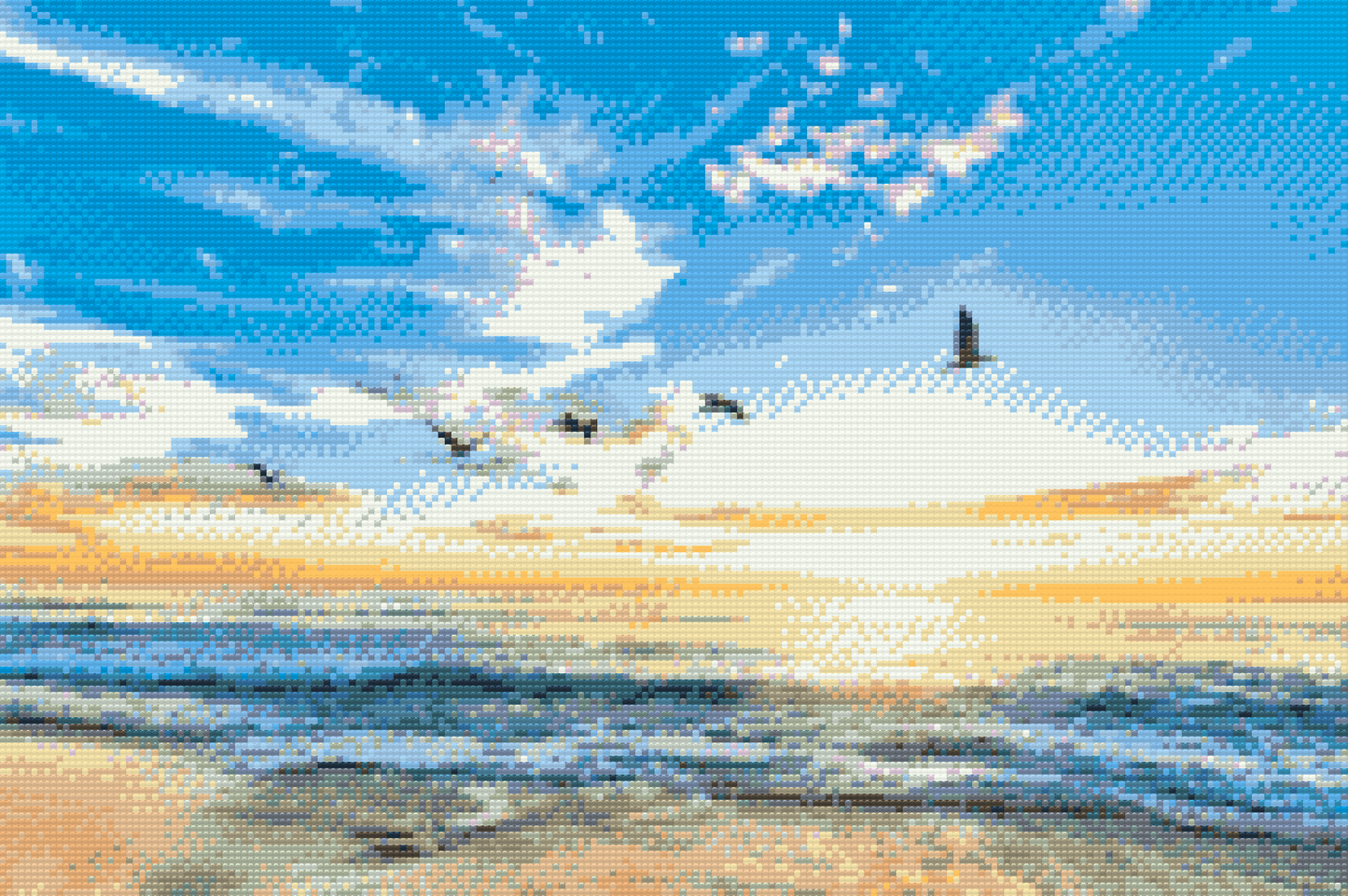 Diamond Painting - Fugle, der flyver over havet