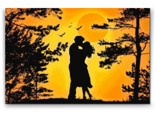 Diamond Painting - Par forelskede ved solnedgang